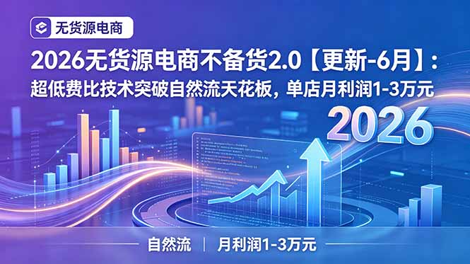 2026年无货源电商新策略:月利润1-3万,无需备货技术突破自然流-资源项目网