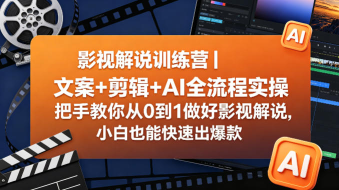 影视解说训练营：从零到一，AI全流程实操，小白也能快速出爆款-资源项目网