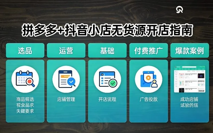 拼多多+抖音小店无货源开店指南：选品、运营、基础操作及付费推广策略（更新至2026年2月）-资源项目网