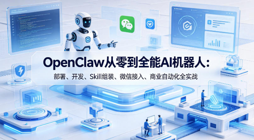 OpenClaw：从零到全能AI机器人的实战指南，包括部署、开发、Skill组装及微信接入，助您实现商业自动化-资源项目网
