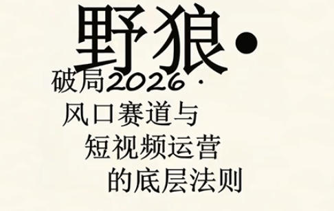 野狼团队：多平台实操运营课程，AI口播、服装、好物、漫剪等热门玩法更新至4月29日-资源项目网