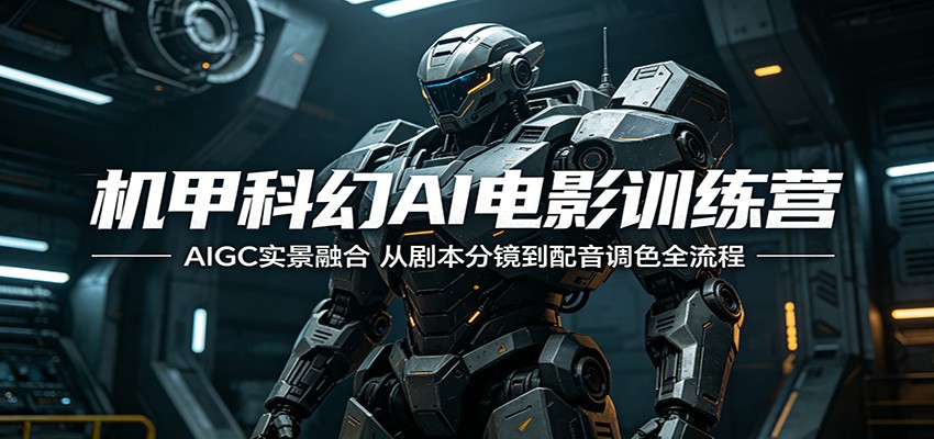 机甲科幻AI电影训练营：AIGC实景融合，全程揭秘从剧本到配音调色的全流程-资源项目网