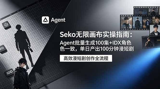 Seko无限画布实操指南：Agent批量生成100集+IDX角色一致，单日产出100分钟漫短剧-资源项目网