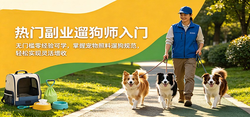 副业遛狗师入门指南：零门槛、无经验可学，掌握宠物照料与规范，轻松实现灵活增收-资源项目网