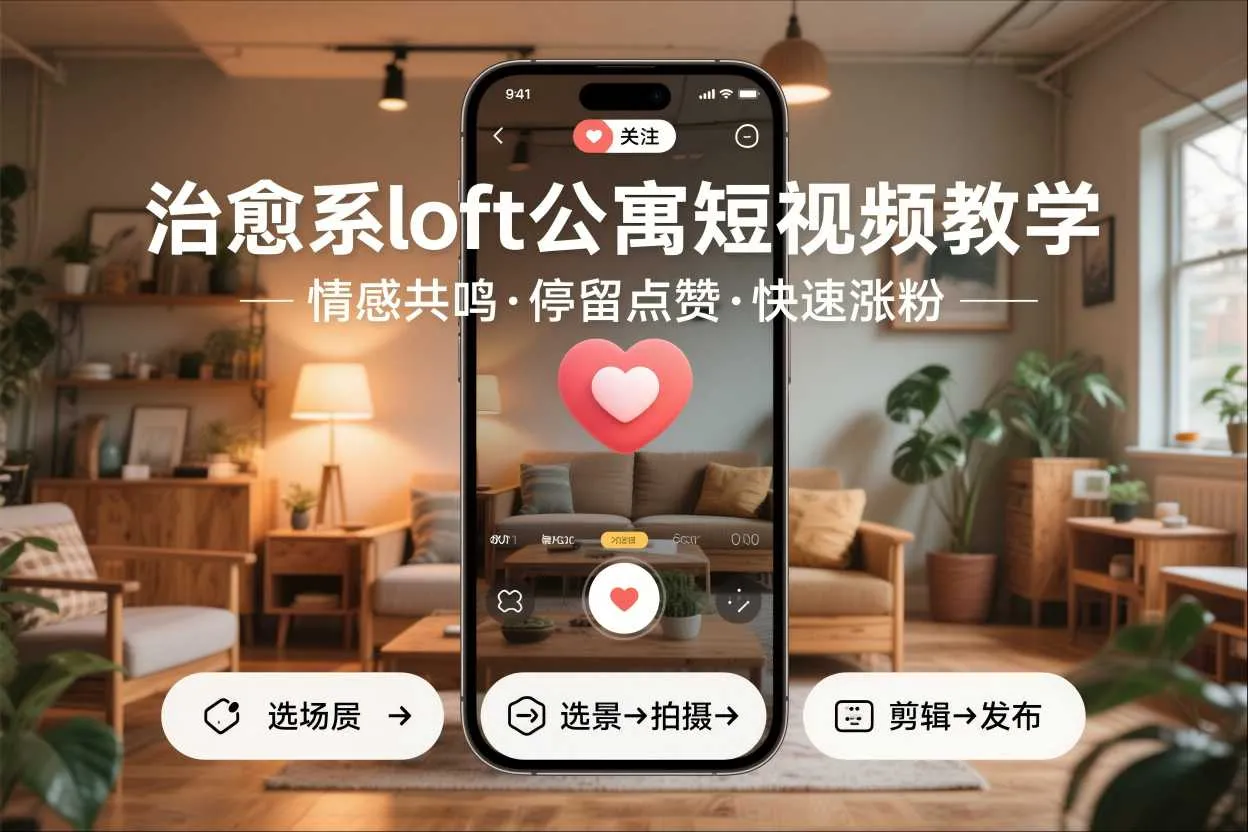 '治愈系loft公寓短视频制作教程：情感共鸣，快速吸粉技巧'-资源项目网