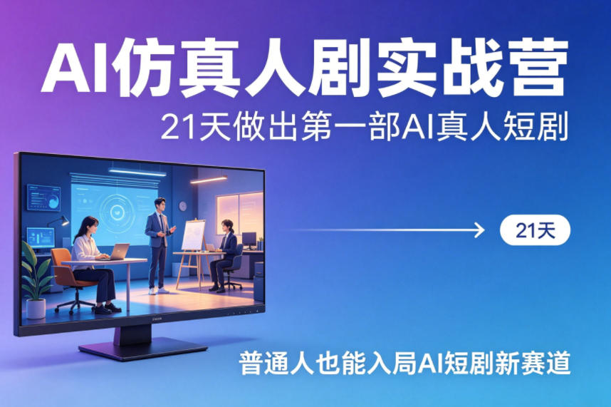 AI仿真人剧实战营：21天打造首部AI真人短剧，普通人也能加入AI短剧新赛道-资源项目网