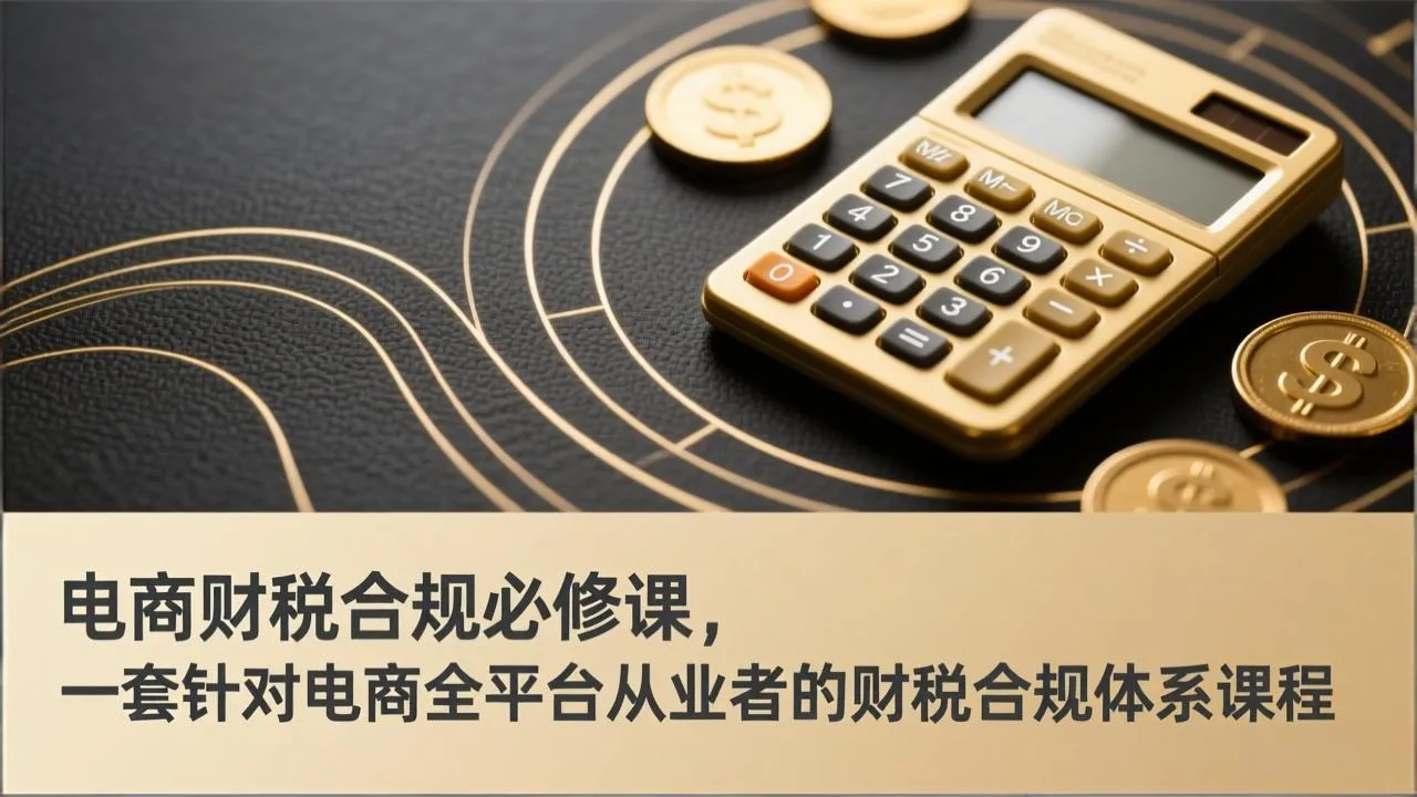 电商财税合规必修课：全平台从业者的财税合规体系课程-资源项目网