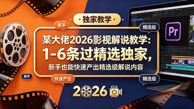 2026年影视解说教学:新手快速掌握精选内容,1-6条过精选独家-资源项目网
