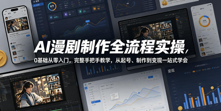 AI漫剧制作全流程：零基础入门到变现，手把手教学-资源项目网