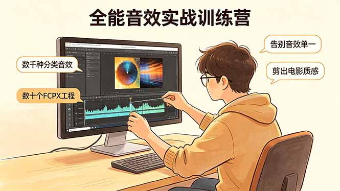 全能音效实战训练营：数千种分类音效+数十个FCPX工程，告别音效单一，剪出电影质感-资源项目网