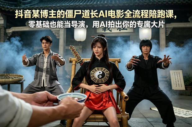 抖音博主AI电影全流程陪跑课：零基础导演，用AI拍出专属大片-资源项目网
