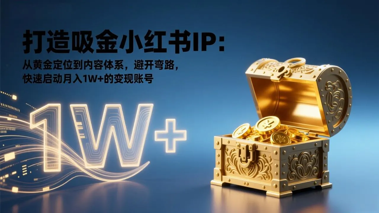 小红书IP打造指南：黄金定位到变现，避开弯路，月入1W+-资源项目网