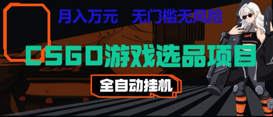 CSGO游戏自动扫货项目,月入1W,无风险,长期稳定可做【揭秘】-资源项目网
