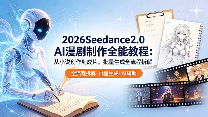 2026Seedance2.0 AI创作全能教程:小说到成片,批量生成全流程解析-资源项目网