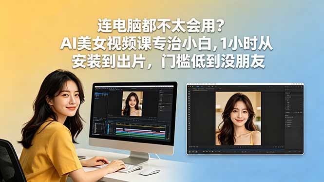 AI美女视频课：1小时学会电脑操作，零基础也能轻松出片-资源项目网