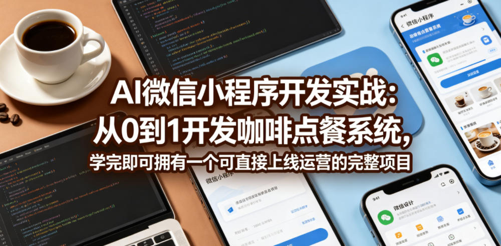 AI微信小程序开发实战:咖啡点餐系统从0到1,学完即得完整项目可直接上线-资源项目网