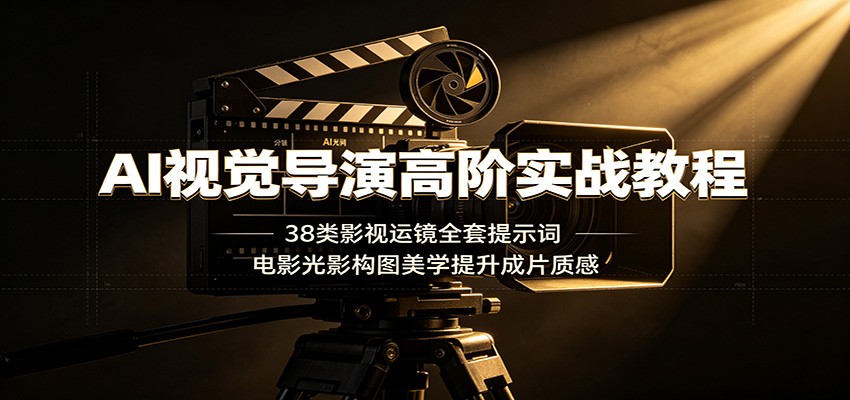 AI视觉导演高阶实战教程：38类影视运镜提示词，提升电影光影构图美学-资源项目网