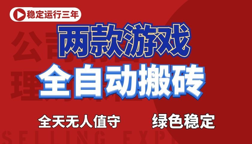 全自动游戏打金项目,日赚1000+,稳定长久!-资源项目网
