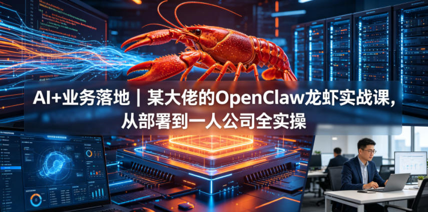 AI与业务落地实战：某大佬OpenClaw小龙虾课程，从部署到一人公司全实操-资源项目网