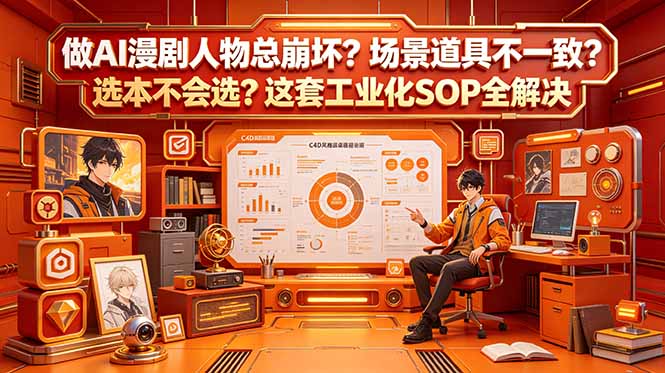 AI漫剧制作中人物崩坏、道具不统一?选本困难?这套工业化SOP帮你解决-资源项目网