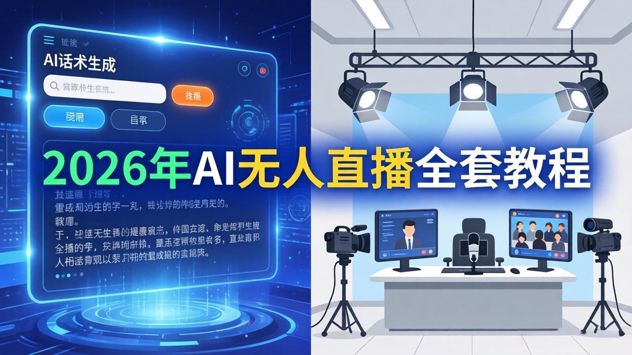 2026年AI无人直播全套教程：OBS安装、软件配置、直播间搭建、话术生成及一键开播实操指南-资源项目网