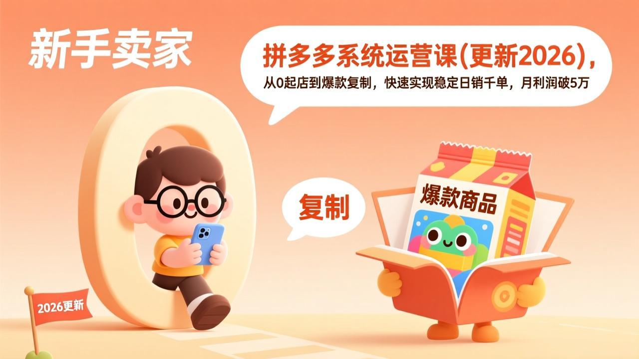 拼多多系统运营课程更新至3月版本-资源项目网