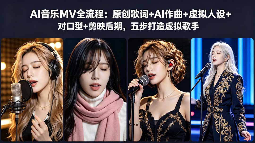 AI音乐MV制作全流程：从原创歌词到虚拟人设，五步打造虚拟歌手-资源项目网
