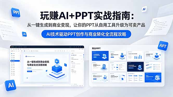 ‘玩赚AI+PPT实战指南：5月13日更新，一键生成到商业变现，PPT从自用工具升级为可卖产品’-资源项目网