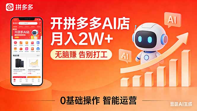 开拼多多AI店，月入2W+，无脑赚，告别打工，附SOP手册-资源项目网