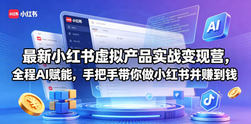 小红书虚拟产品实战变现营：AI赋能，手把手教你赚钱-资源项目网