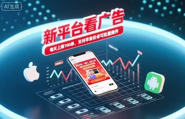 新台广告机,日入30-100元,苹果安卓支持,单机操作,5毛至5块收益。-资源项目网