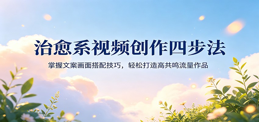 治愈系视频创作四步法：掌握文案画面搭配技巧，轻松打造高共鸣流量作品-资源项目网