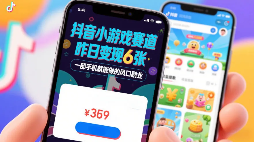抖音小游戏变现600+,零基础手机副业风口【揭秘】-资源项目网