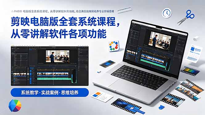剪映电脑版全套系统课程:从零到精通,实战案例培养专业剪辑思维-资源项目网