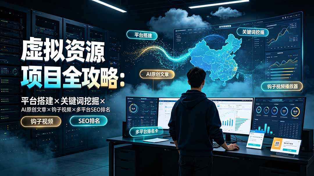 虚拟资源项目全攻略：平台搭建、关键词挖掘、AI原创文章、视频制作与多平台SEO排名-资源项目网