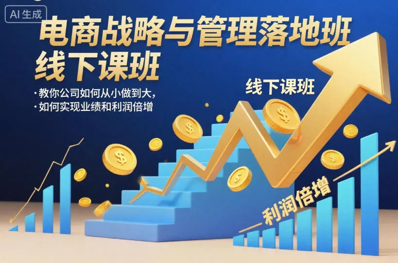 电商战略与管理落地班线下课程：教你如何从小做到大，实现业绩和利润倍增【录音】-资源项目网