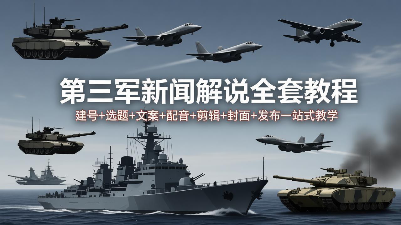 第三军迷新闻解说全套教程：从建号到发布一站式教学-资源项目网