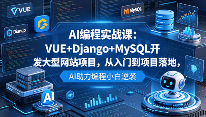 AI编程实战课：从入门到项目落地，VUE+Django+MySQL开发大型网站项目助力编程小白逆袭-资源项目网