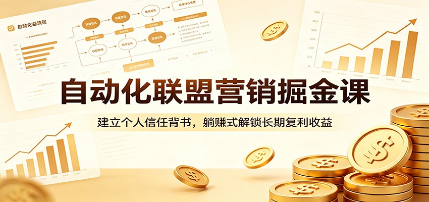 自动化联盟营销掘金课：建立个人信任背书，躺赚式解锁长期复利收益-资源项目网