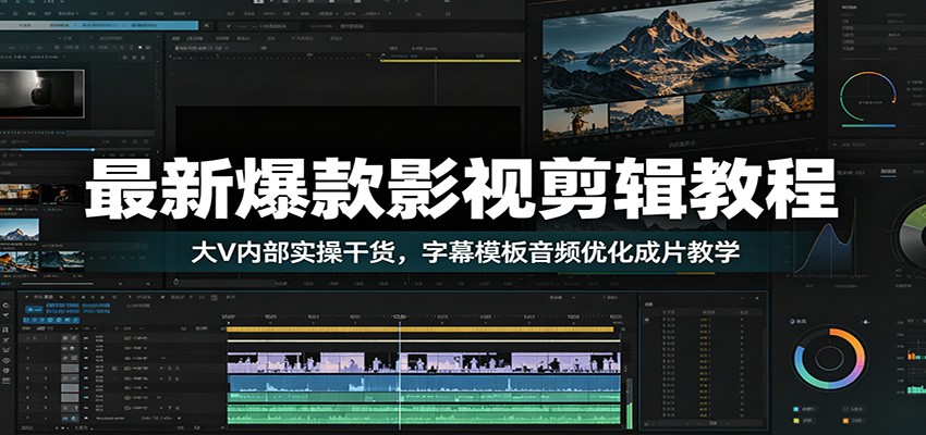 爆款影视剪辑教程：大V内部实操干货，字幕模板音频优化成片教学-资源项目网