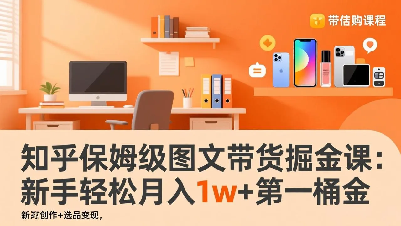 知乎保姆级图文带货掘金课：新手月入1万+，账号打造+爆文创作+选品变现-资源项目网