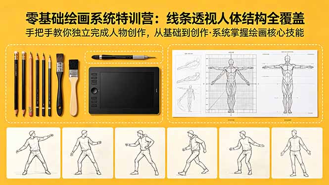 零基础绘画系统特训营：手把手教你独立完成人物创作-资源项目网
