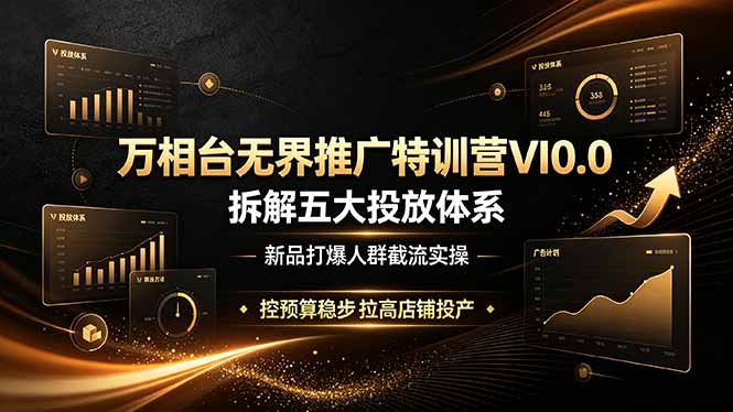 万相台无界推广特训营VI0.0:揭秘五大投放体系,实战新品引爆流量,精准预算控制提升店铺转化率-资源项目网