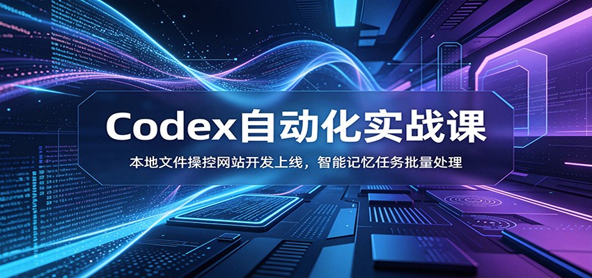 Codex自动化实战课：本地文件操控与网站开发上线，智能任务批量处理教程-资源项目网