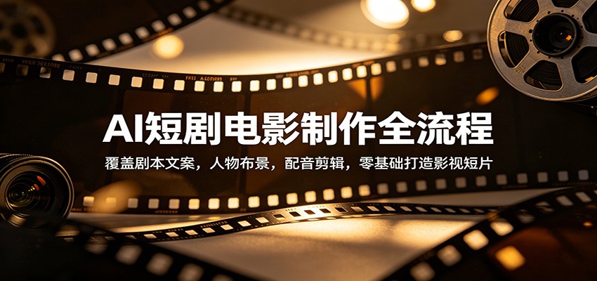 AI短剧电影制作全流程：零基础打造影视短片，从剧本到配音剪辑-资源项目网