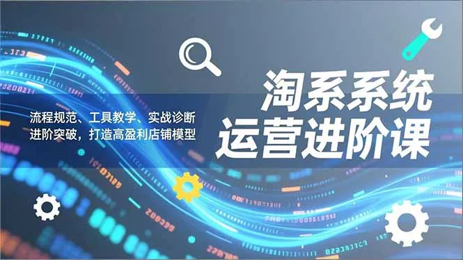 淘系系统运营进阶课程2.0：流程规范、工具教学、实战诊断，助力高盈利店铺模型打造-资源项目网