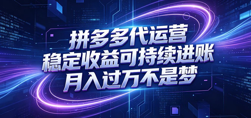 拼多多代运营：小白轻松月入过万，真实数据可查，全托管服务-资源项目网