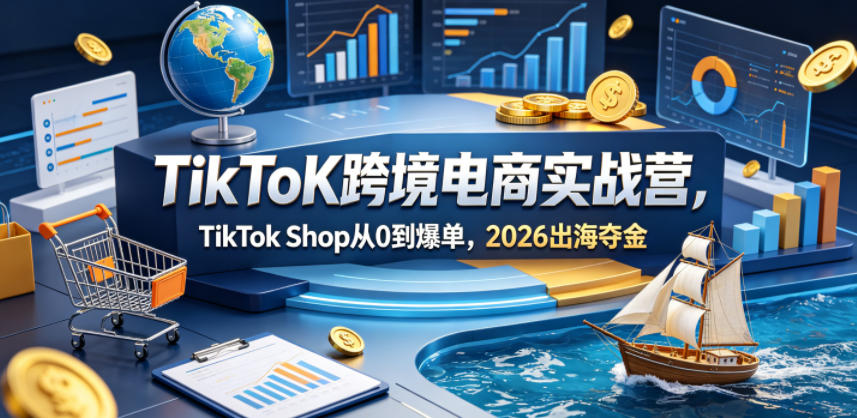 TikToK跨境电商实战营：TikTok Shop从零到爆单，2026年出海夺金-资源项目网