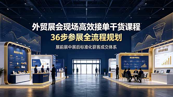 外贸展会高效接单课程:36步全流程规划,标准化获客成交体系-资源项目网