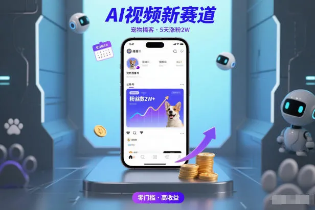 AI视频新机遇：宠物播客仅5天粉丝增长2万，收益可观-资源项目网